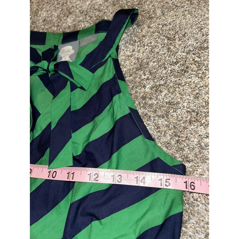Anthropologie Girls From Savoy Chevron Sundress Spring Summer Dress 8 Green - Picture 6 of 8